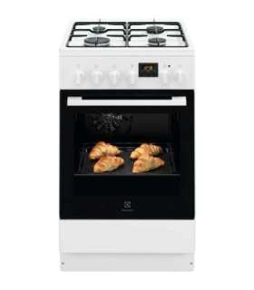 Gaasipliit Electrolux LKK 540201W elektriahjuga, 50 cm