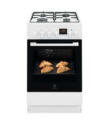 Gaasipliit Electrolux LKK 540201W elektriahjuga, 50 cm