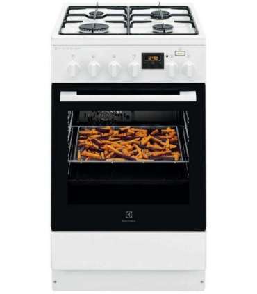Gaasipliit Electrolux LKK 560203W elektriahjuga, 50 cm