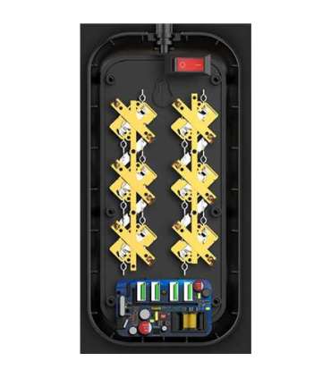 ColorWay Power Socket CW-CHE64B Black, 4xUSB, 2 m, 250 V, 6 euro sockets, 17 W