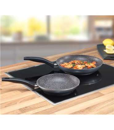 Stoneline Pan Set of 2 10640 Frying, Diameter 20/26 cm, Suitable for induction hob, Fixed handle, Anthracite