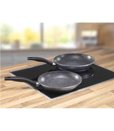 Stoneline Pan Set of 2 6937 Frying, Diameter 24/28 cm, Suitable for induction hob, Fixed handle, Anthracite