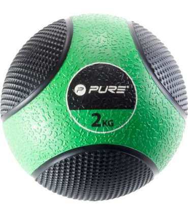 Pure2Improve Medicine Ball, 2 kg Black/Green, Rubber
