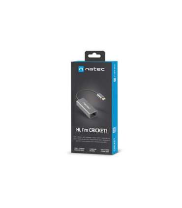 Natec Ethernet Adapter, Cricket USB 3.1, USB 3.1 to RJ45, Gray