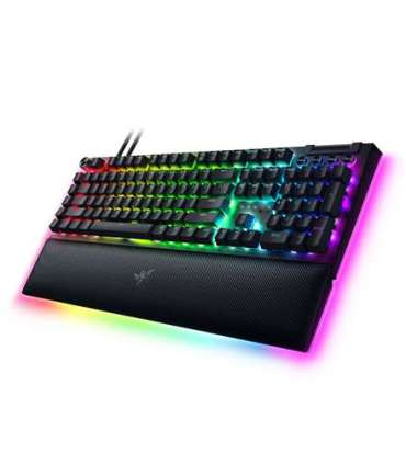 Razer Mechanical Gaming Keyboard BlackWidow V4 Pro RGB LED light, NORD, Wired, Black, Green Switches, Numeric keypad