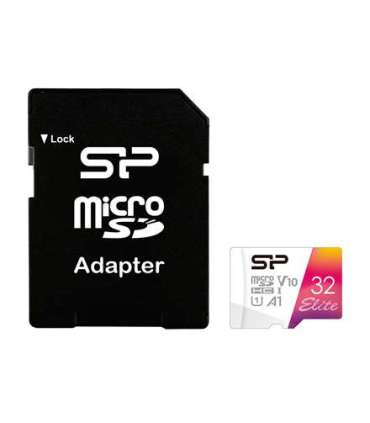 Silicon Power microSDHC UHS-I Memory Card Elite 32 GB, microSDHC/SDXC, Flash memory class 10