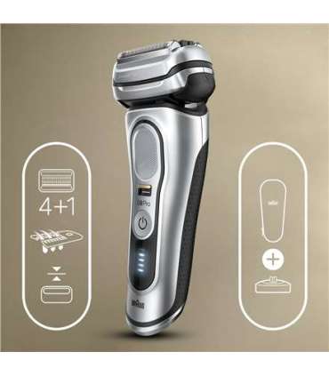 Braun Shaver 9417s Operating time (max) 60 min, Wet & Dry, Silver
