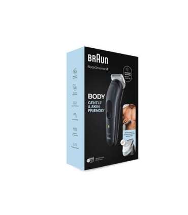 Braun Body Groomer BG3340 Cordless and corded, Operating time (max) 80 min, NiMH, Black/Grey