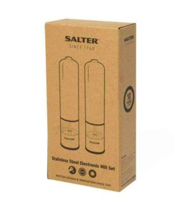 Salter 7722 SSTURA Stainless Steel Electronic Salt & Pepper Mill Set