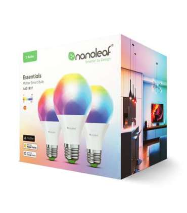 Nanoleaf Essentials Smart A60 Bulb E27 Matter 9W 806Lm RGBCW 2700-6500K, 3pcs pack