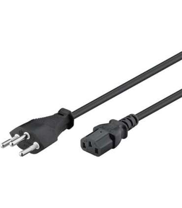 Goobay Power supply cord, Switzerland  93617 2 m, Black,  Device socket C13 (IEC connection),  Swiss male (type J, SEV 1011)