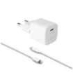 Fixed Mini USB-C Travel Charger USB-C/Lightning Cable Fast charging, White, 20 W