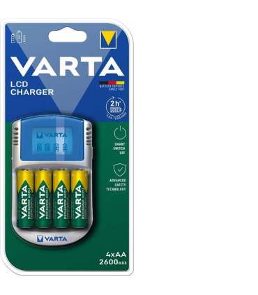 Akupatarei laadija Varta 57070 AA/AAA +12V+USB+4*AA 2600mAh