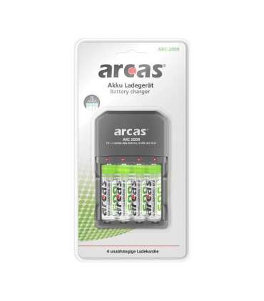 Akupatarei laadija Arcas-2009 ja 4xAA 2700mAh akud
