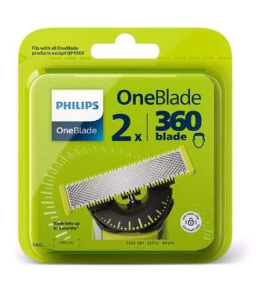 Philips OneBlade Replacement blade, 2 pcs 	QP420/50 Black/Green