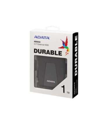 ADATA HD650 1000 GB, 2.5 ", USB 3.1 (backward compatible with USB 2.0), Black