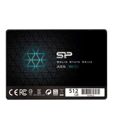 Silicon Power A55 512 GB, SSD form factor 2.5", SSD interface SATA, Write speed 530 MB/s, Read speed 560 MB/s