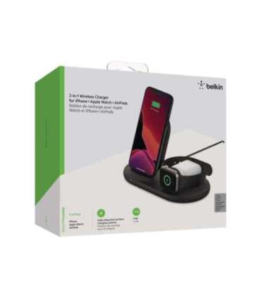 Belkin 3-in-1 Wireless Charger for Apple Devices BOOST CHARGE Black