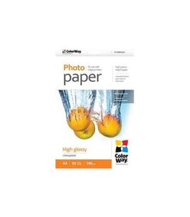 ColorWay A4, High Glossy Photo Paper, 50 Sheets, A4, 180 g/m²