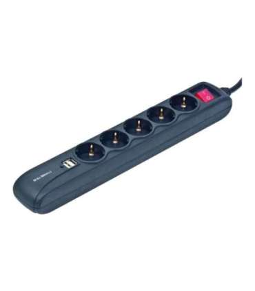 EnerGenie SPG5-U2-5 Power strip with USB charger, 5 sockets, USB 2A, 1.5 m
