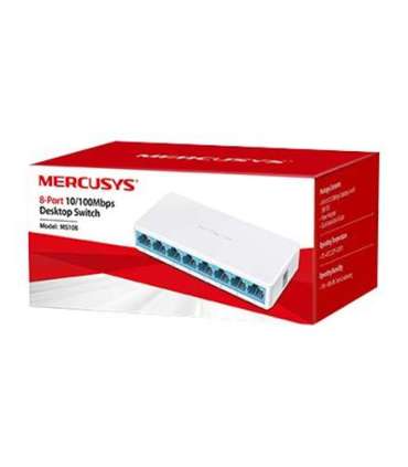 Mercusys Switch MS108 Unmanaged, Desktop, 10/100 Mbps (RJ-45) ports quantity 8, Power supply type External