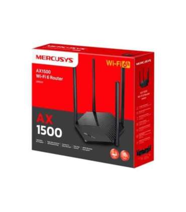 Mercusys AX1500 WiFi 6 Router  MR60X 802.11ax, 1201+300 Mbit/s, 10/100/1000 Mbit/s, Ethernet LAN (RJ-45) ports 2, Mesh Support N