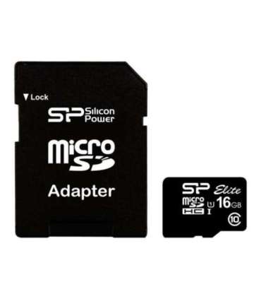 Silicon Power Elite UHS-I 16 GB, MicroSDHC, Flash memory class 10, SD adapter