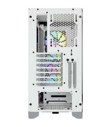 Corsair Tempered Glass Mid-Tower ATX Case iCUE 4000X RGB Side window,  Mid-Tower, White, Power supply included No, Steel, Temper