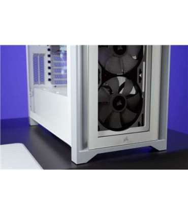 Corsair Tempered Glass Mid-Tower ATX Case iCUE 4000X RGB Side window,  Mid-Tower, White, Power supply included No, Steel, Temper