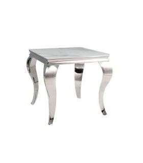 Diivanilaud PRINCE B ceramic valge calacatta/kroom 55X55 cm