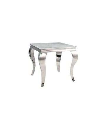 Diivanilaud PRINCE B ceramic valge calacatta/kroom 55X55 cm