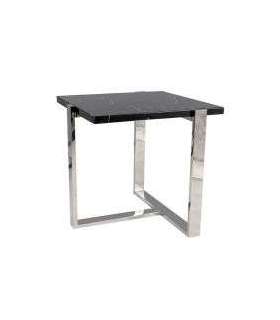 Diivanilaud VELA B must marmor/hõbedane 61x61cm