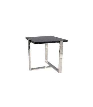 Diivanilaud VELA B must marmor/hõbedane 61x61cm