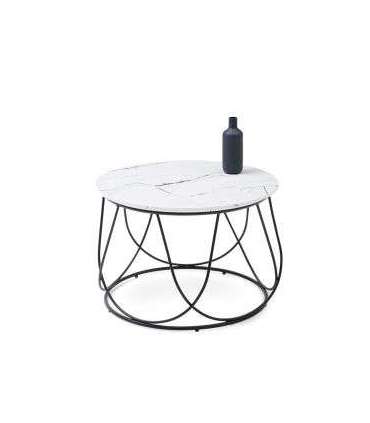 Diivanilaud NUBIRA valge marmor/must 60cm