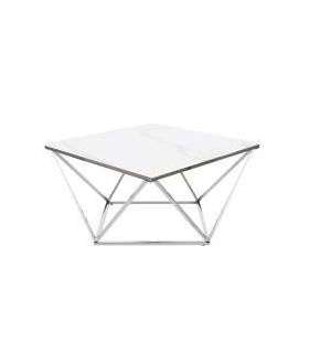 Diivanilaud SILVER A II valge marmor 80X80