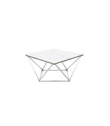 Diivanilaud SILVER A II valge marmor 80X80