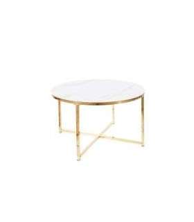 Diivanilaud SALMA valge marmor/kuld 80cm