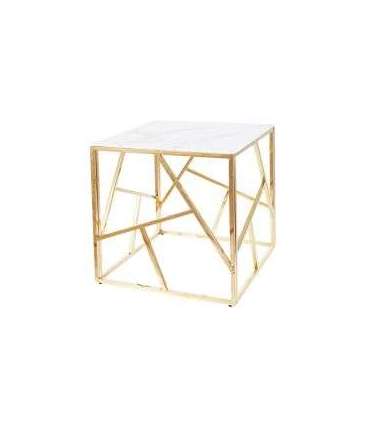 Diivanilaud ESCADA II B valge marmor/kuldne 55X55