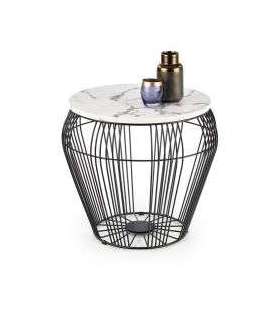 Diivanilaud ADRIANNA valge marmor/must