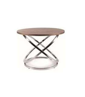 Ümmargune diivanilaud EOS D nat.spoon pähkel/kroom 60 cm