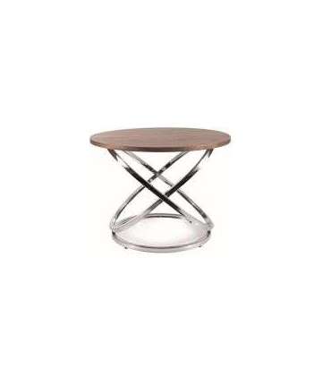 Ümmargune diivanilaud EOS D nat.spoon pähkel/kroom 60 cm