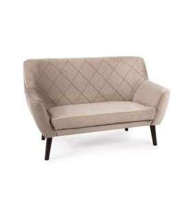 Diivan KIER 2 velvet tumebeež Bluvel 40/wenge 136cm