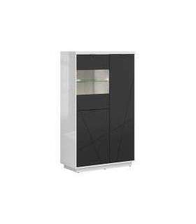 Vitriinkapp/kummut Forn REG2D1W valge kõrgläige/must matt