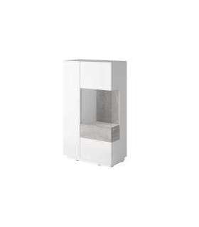 VITRIINKAPP SILKE 2484GY44 VALGE/BETOON PAREMPOOLNE