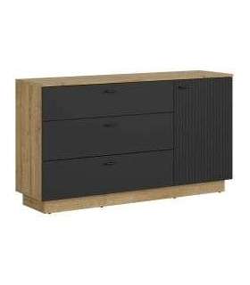 Kummut ZENDA KOM1D3S tamm waterford/must 150 cm