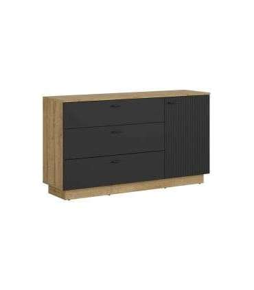 Kummut ZENDA KOM1D3S tamm waterford/must 150 cm