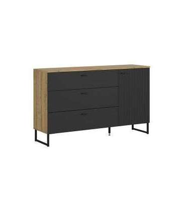 Kummut ZENDA KOM1D3S/U tamm waterford/must 150 cm