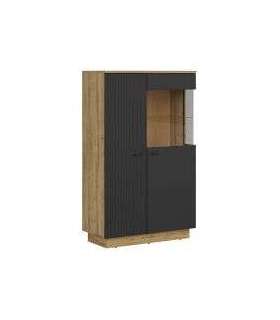 Vitriinkapp ZENDA REG1D1W/150 tamm waterford/must 91 cm