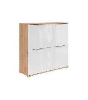 Kummut 104cm ZELE KOM4D tamm artisan/valge kõrgläige