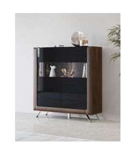 Vitriinkapp/kummut KASAI 24RWMI42 pähkel columbia/must läige